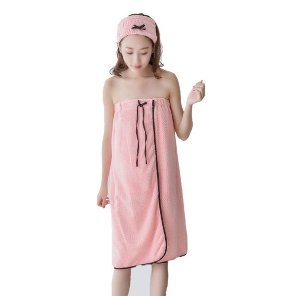 

towel 1set/2pcs beach bath bathrobe bathroom soft polyester magic absorbent for women quick- dry1050