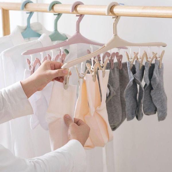 

laundry bags clothes pegs 8 clips plastic multifunctional hangers underwear socks bra dryer hook rack