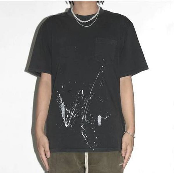 

2021 new shirts men women pocket manual splash ink tees vintage streetwear askyurself t shirt rsp7, White