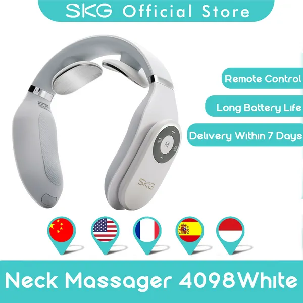 

skg neck massager remote control compress ems electric pulse smart neck massager cervical pain relief electric neck massager