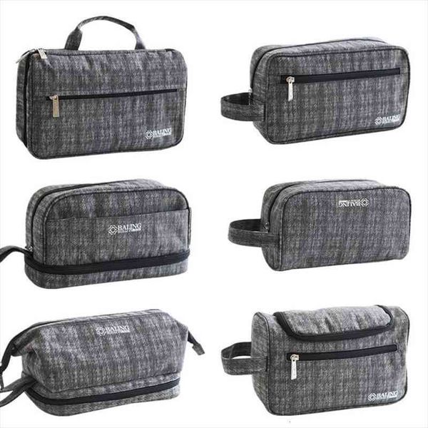 

travel toiletry for men male cosmetic bag business makeup gray casual bathroom and shower storage organizer pouch