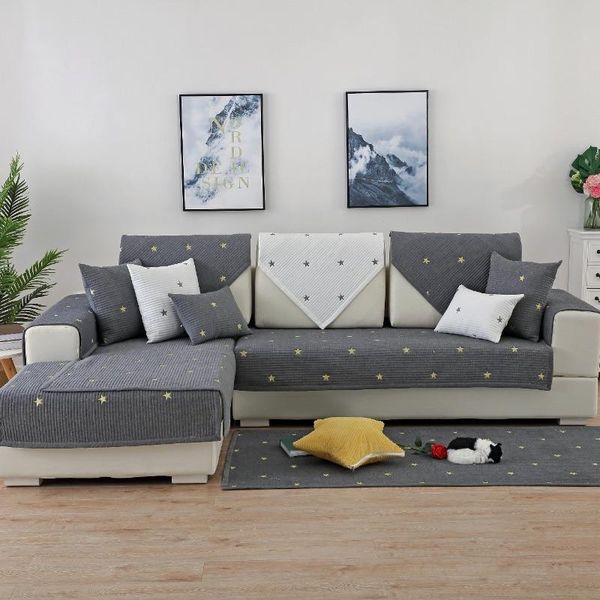 

chair covers thicken sofa cover soft towel anti-slip for living room l shape embroidery backrest