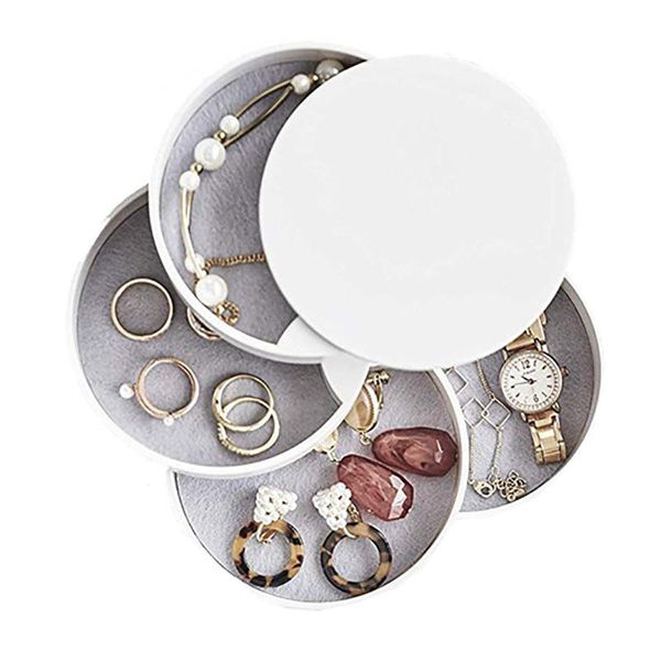 

storage bottles & jars 4 layers portable jewelry box organizer earring holder zipper women display travel case makeup