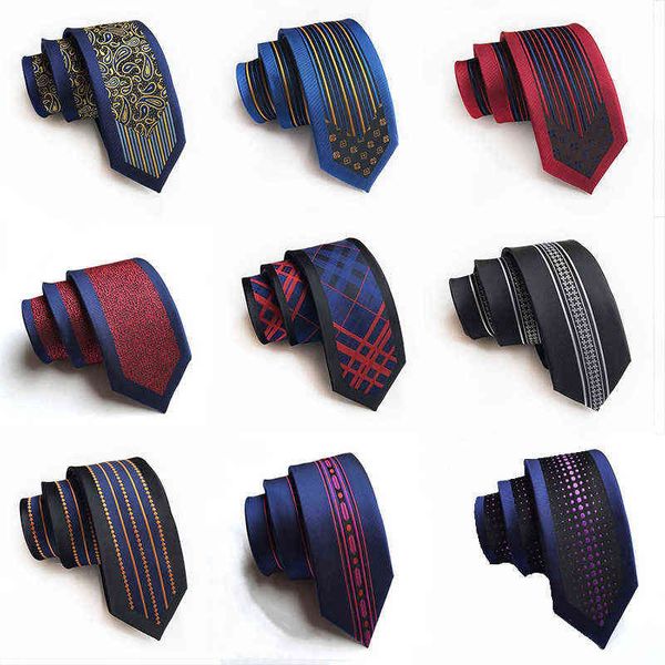 Cravatte da uomo di nuovo arrivo 6cm Cravatta di seta skinny Moda casual Stile britannico Matrimonio Cravatta stretta Regali per uomo Y1229