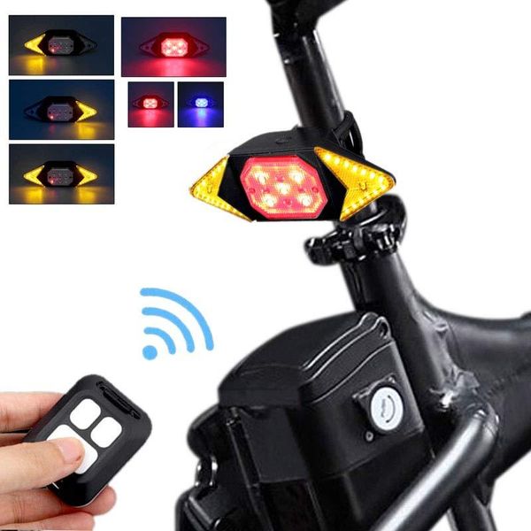 

bike lights smart light wireless remote control cycling turning signal taillight usb bicycle rechargeable rear led warning lamp