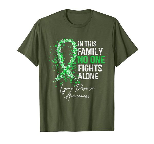 

in this family no one fights alone shirt lyme disease, White;black