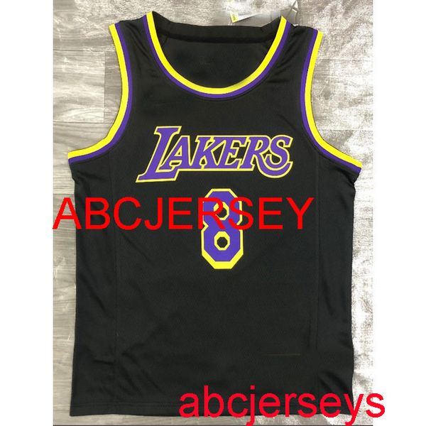 

men's 8# bryant 2021 new black bonus edition basketball jersey s,m,l,xl, vest