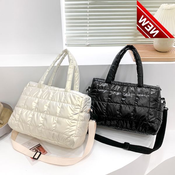

winter warm down women's shoulder bag nylon waterproof quilted high capacity female crossbody bags for women satchel handbags