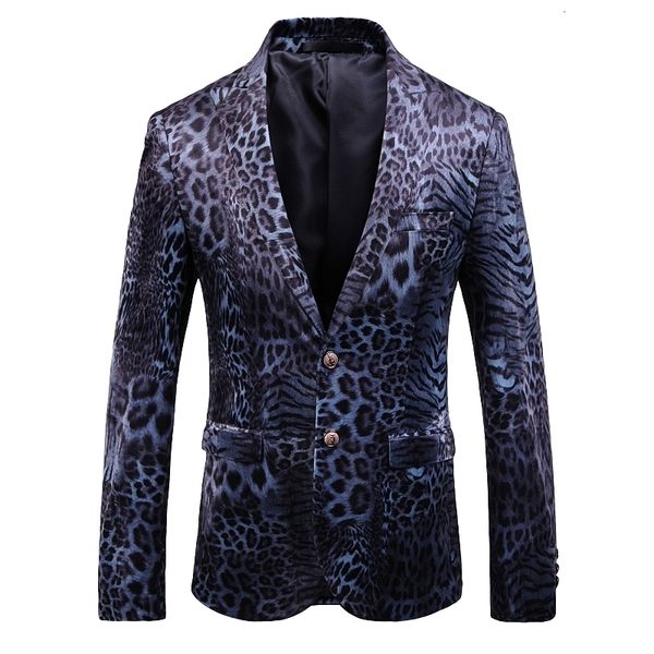 

leopard luxury impression men dress business ball party casual male blazer fine suit adjustment plus size m-5xl 40e1, White;black