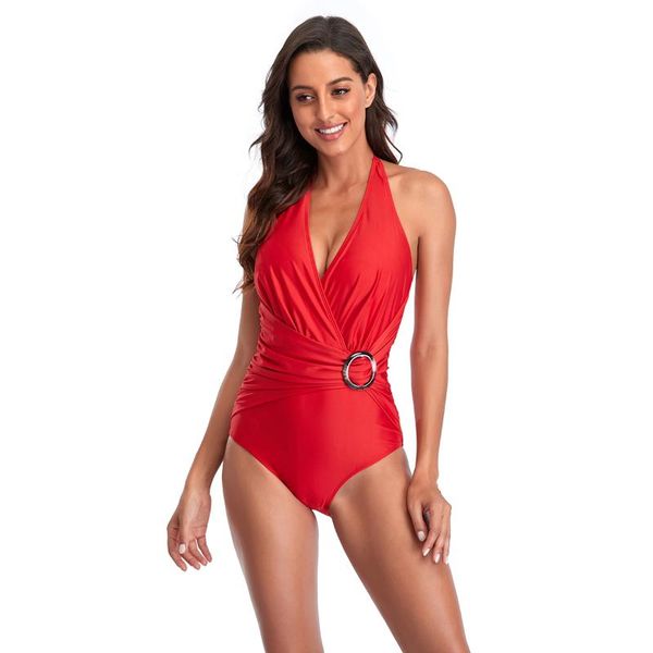 

hollow out one piece swimsuit women leopard bathing suit bodysuit halter beachwear female swim suit neon bikini swimwear xl