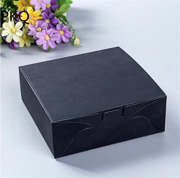 

gift wrap 20pcs black kraft paper box square candy boxes craft cardboard carton for packaging jewelry/present 14x14x5cm
