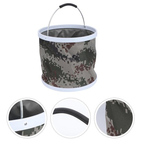 

car sponge 1pc foldable water bucket vehicle cleaning fishing (camouflage)