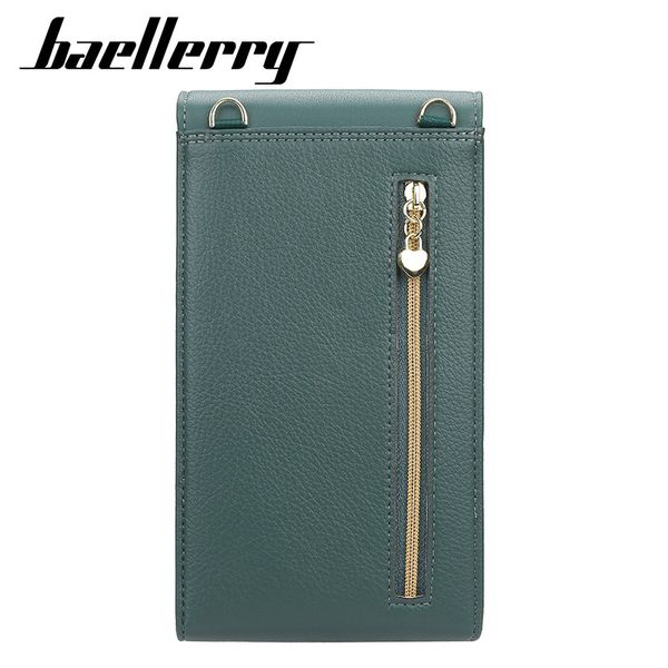 

baellerry 2020 women wallet solid color leather shoulder straps shoulder bag mobile phone big card holders wallet handbag girls, Red;black