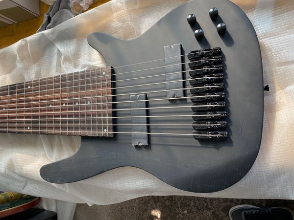 

china made 10 string electric bass guitar black hardware