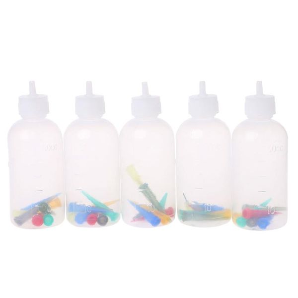 

storage bottles & jars 5pcs/set jam painting squeeze with 35 nozzles cake decor 50ml baking pastry kitchen tool accessories