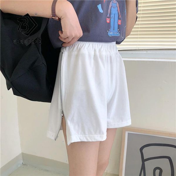 

women's shorts ins women casual side slit sport summer cotton female elastic loose beach short b18620x, White;black