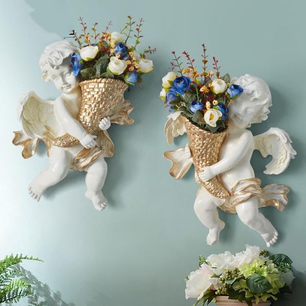 

[vip] nordic wall hanging three-dimensional angel vases livingroom tv background bedside home wall decoration ceramic crafts