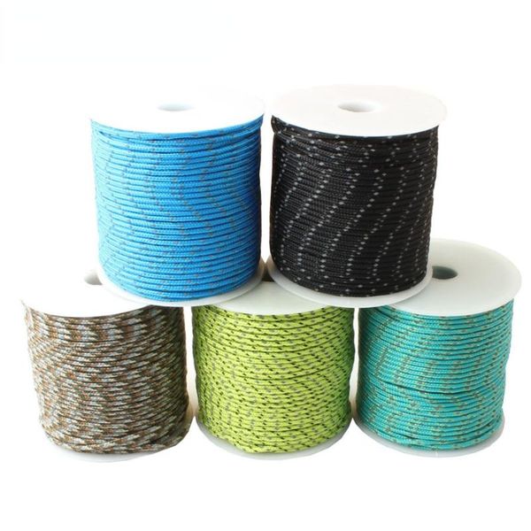 

outdoor gadgets reflective paracord 2mm 3 strand core camping rope parachute cord lanyard tent multifunction corda