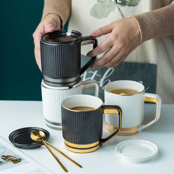 

ceramic mug condensed coffee porcelain tea cups and saucer sets cute tumbler latte bone china mugs with lids spoon christmas cup