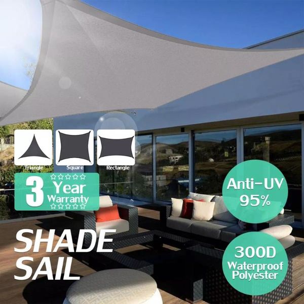 

shade waterproof oxford gray square rectangle sail garden terrace canopy swimming sun outdoor camping yard awnings