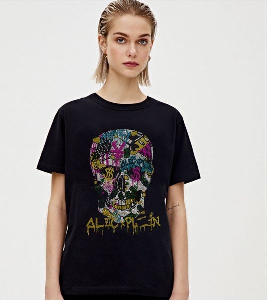 

2021 t shirt drill tshirt diamonds t-shirts female new fashion women tees 52s7, White