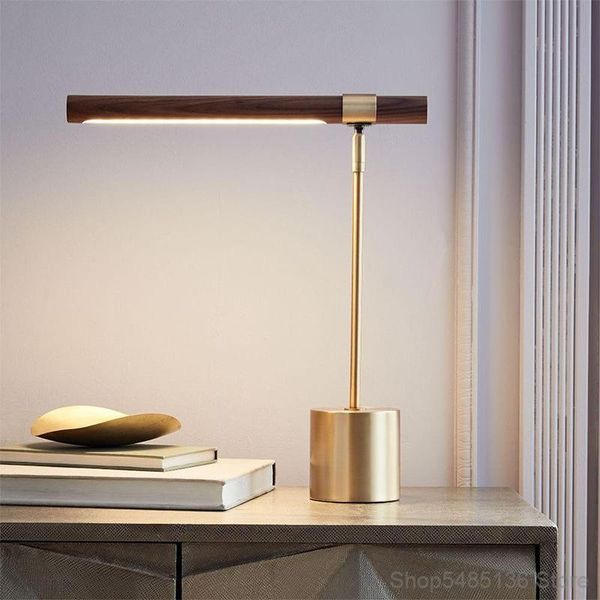 

table lamps nordic wood copper for bedroom modern creative living room home deco lights designer study led light fixtures