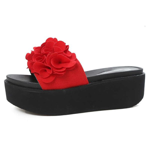 

slippers pano woman flower flip flops summer slip-resistant sandals platform size 35-41 m543 zqen, Black