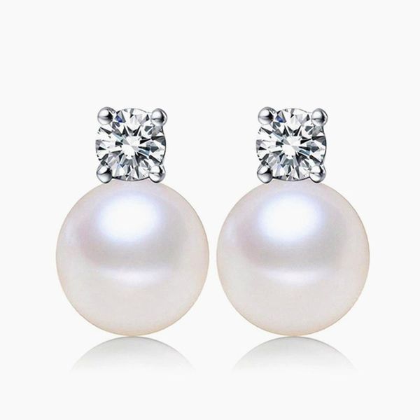 

stud fashion jewelry round shape pearl zircon earrings for women set earring bijoux accessories, Golden;silver