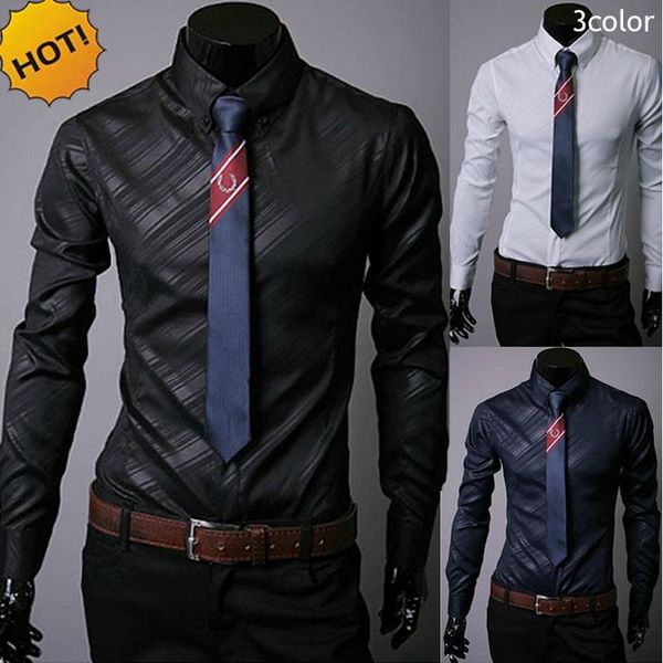 

new 2021 fashion spring autumn business dark grain twill dress shirt men slim fit british hombre long sleeve plus size xxxl, White;black
