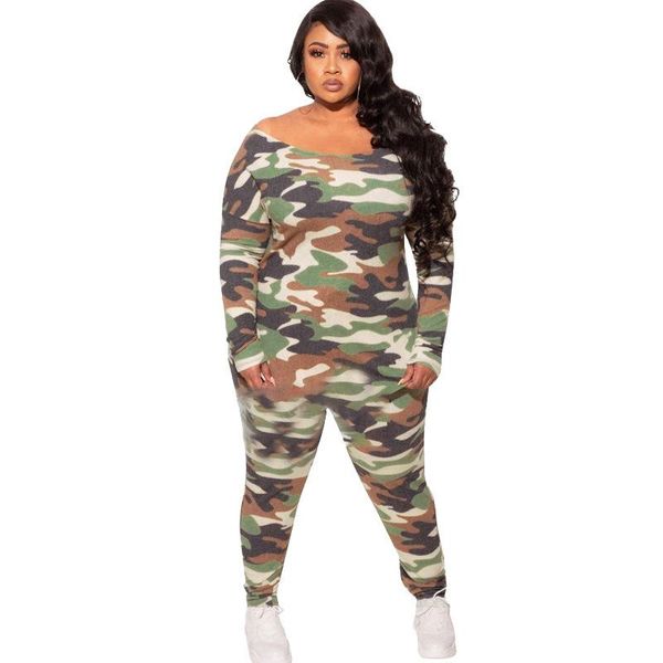 

plus size tracksuits big beautiful women pants set long sleeve t shirt+pants suit female camouflage 2pcs outfits two piece sets, Black
