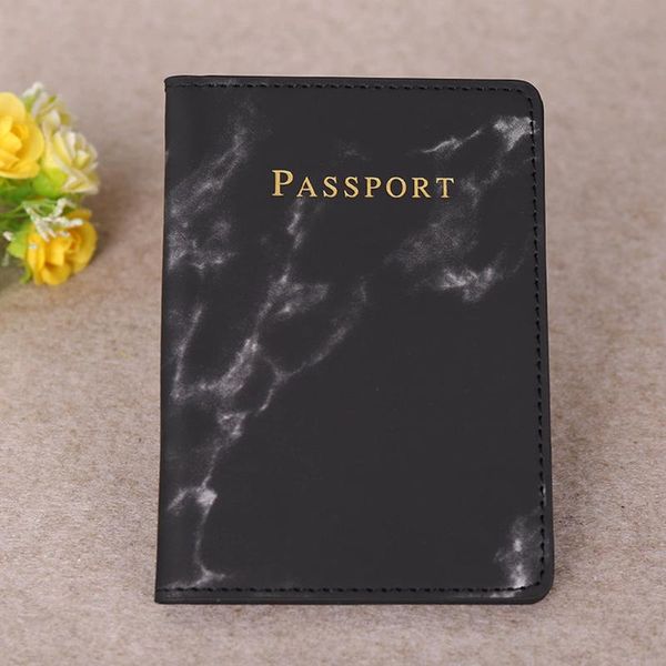 

card holders fashion women men passport cover pu leather marble style travel id holder packet wallet purse bags pouch, Brown;gray