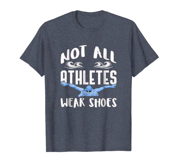 

swimmers not all athletes wear shoes t-shirt, White;black