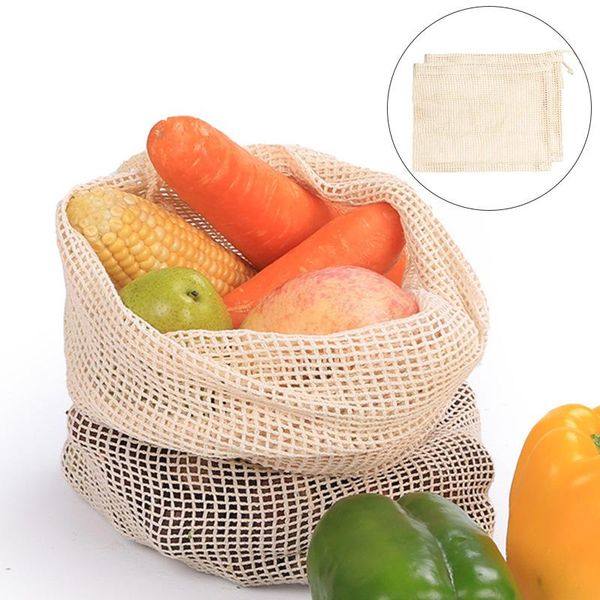 

reusable net bag vegetable storage bag mesh vegetable bags produce kitchen fruit grocery drawstring organizer