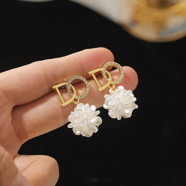 

s925 silver needle letter flowers ear studs