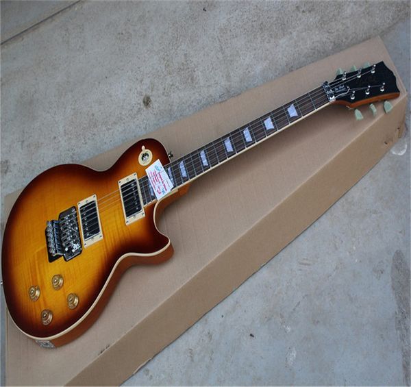 

6 strings one piece set guitar honey burst standard tremolo electric guitar