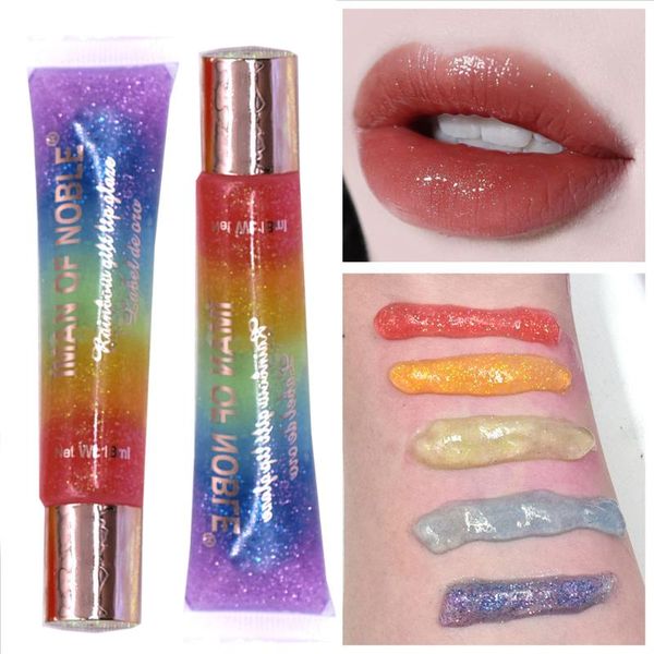 

rainbow tasty sugar lip gloss glitter lip gloss oil cute fruit shiny liquid lipstick moisturizing