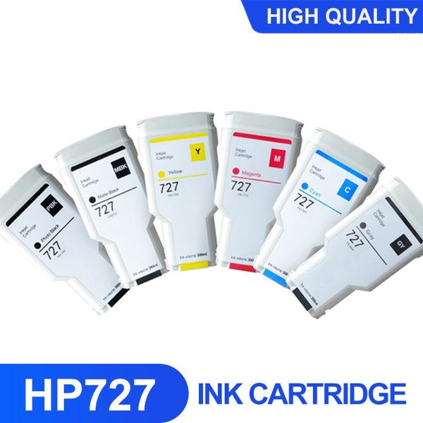 

ink cartridges 727 compatible cartridge for t920/t930/t1500/t1530/t2500/t2530 printer (pbk c m y gy mbk)300ml 6pcs full with chip