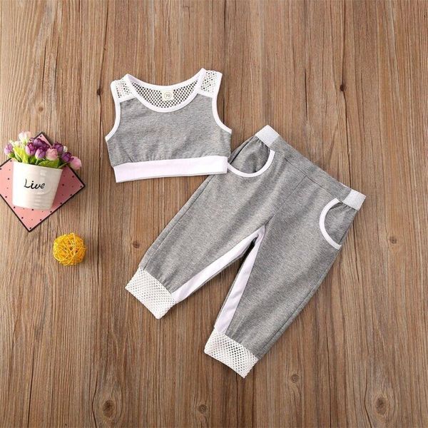 

clothing sets baby & children's 1-5years toddler kids girl sports outfit vest crop pants tracksuit clothes, White