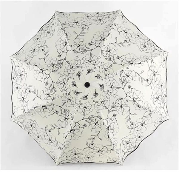 

women rain umbrella folding flower pattern lace girls sunny rainy female parasol for creative gift anti-uv waterproof qylfvl