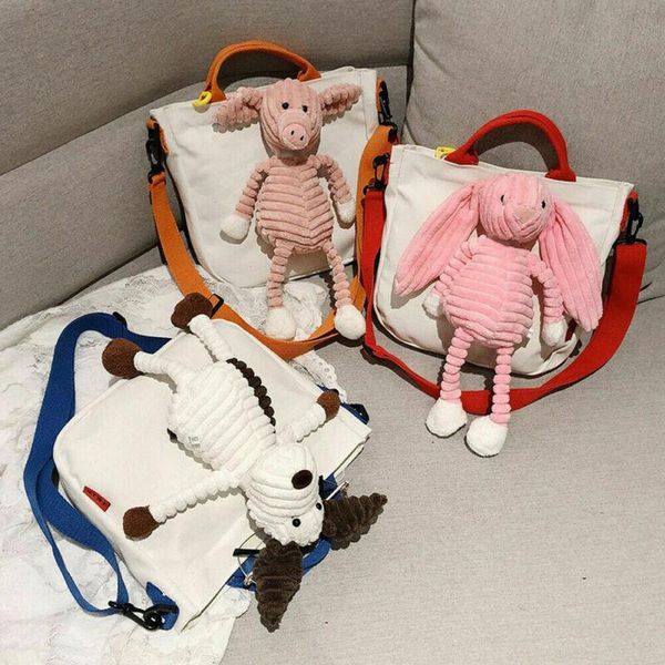 

duffel bags imcute 2021 fashion lovely animal ladies canvas shoulder bag travel shopping girl school casual