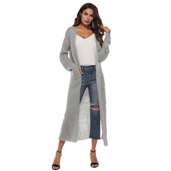 

women's jackets casual women autumn winter solid color long sleeve slit pockets warm cardigan, Black;brown