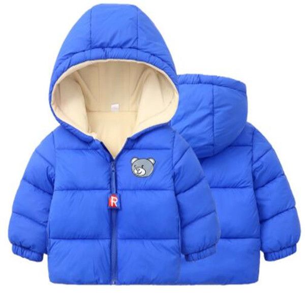 

children down cotton jackets coats winter kids girls boys clothes hooded coat cartoon toddler baby clothing parkas, Blue;gray