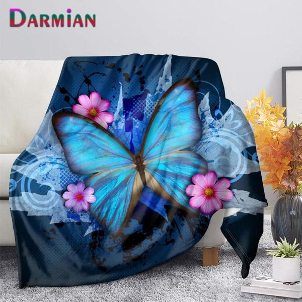 

blankets darmian home textiles beautiful butterfly blue flannel fleece blanket summer single sofa bedroom throw quilts