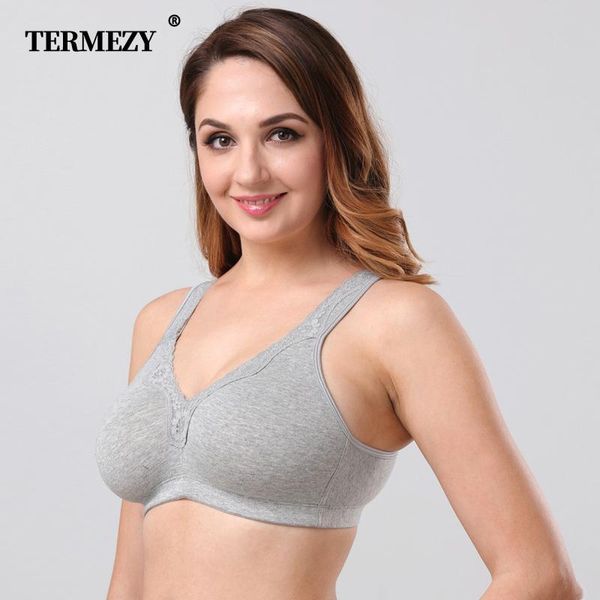 

termezy women cotton ultimate plus size bra underwear big size bcdef cup push up bralette wireless full cup brassiere, Red;black