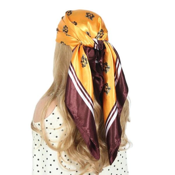 

scarves silk scarf women headband 90*90cm square fashion yellow red neck scarfs office hair band hand kerchief female bandana, Blue;gray