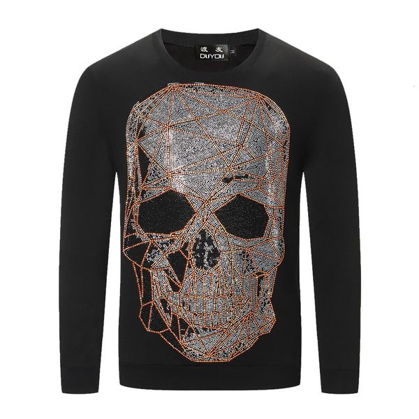 

2021 new saco de embalagem pp marca homem pulver malha strass crnio impresso crewneck moletom mangas compridas casual ewgw, Black