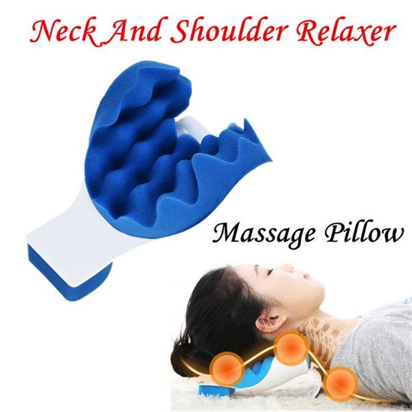 

pillow pain relief neck and shoulder muscle relaxer traction device for cervical spine alignment support travel #r15