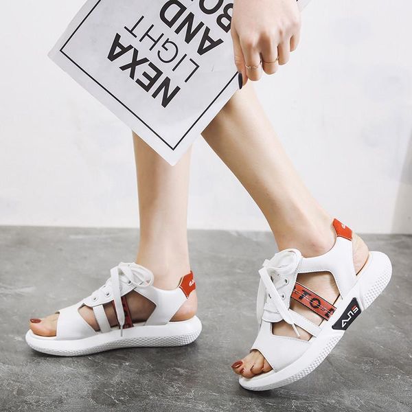 

corporis 2021 new summer sandals women casual flat with ladies shoes mixed colors comfortable women sandals lace up female shoes, Black