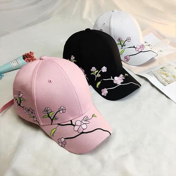 

simple cotton outdoor girls baseball cap plum embroidery snapback fashion sports hats for women, Blue;gray