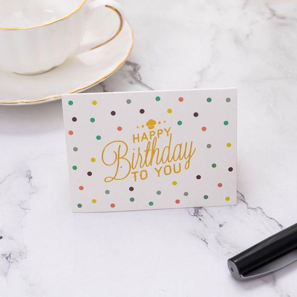 

greeting cards sincere blessing various style simple design baking cake flowers decoration card happy birthday message